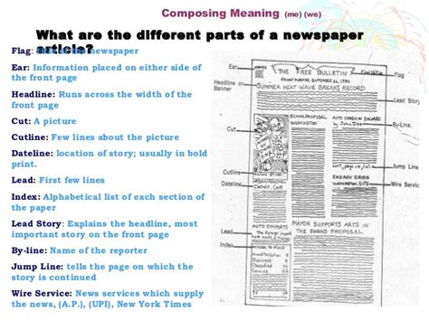 PARTS OF NEWSPAPER – The Eleven Parts And Their Meaning .